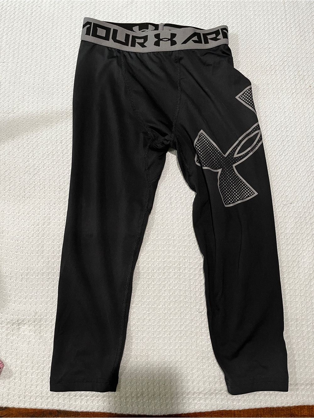 Under Armour Black Leggings with Gray Logo Detail